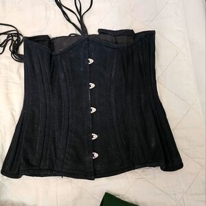 Orchard Corset Steel boned longline underbust cotton corset. Waist Trainer.